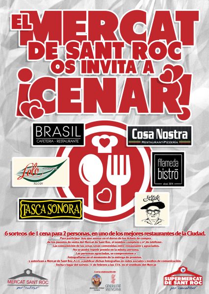 El Mercat de Sant Roc te invita a cenar por San Valentín