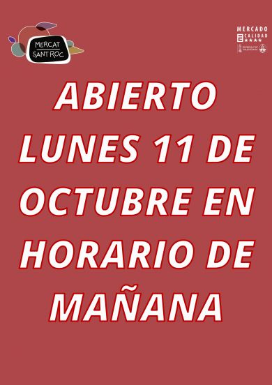 Lunes 11 de octubre abierto