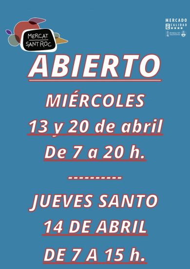 Horarios especiales abril