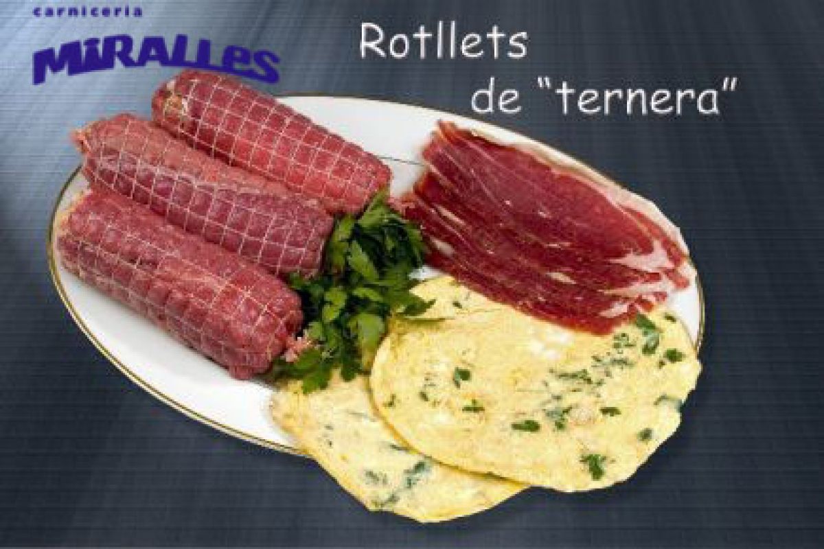 Rollitos de ternera (tortilla y jamon serrano)