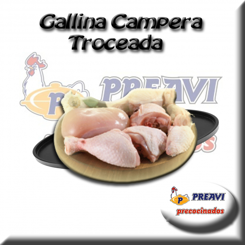 Gallina campera troceada