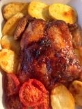 Pollo relleno de carne y jamón