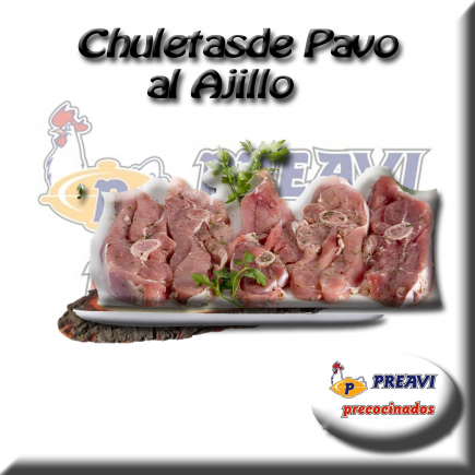 Chuletas de pavo al ajillo 