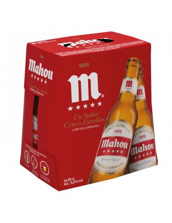 CERVEZA  MAHOU 5* 25CL P-6 5.5º