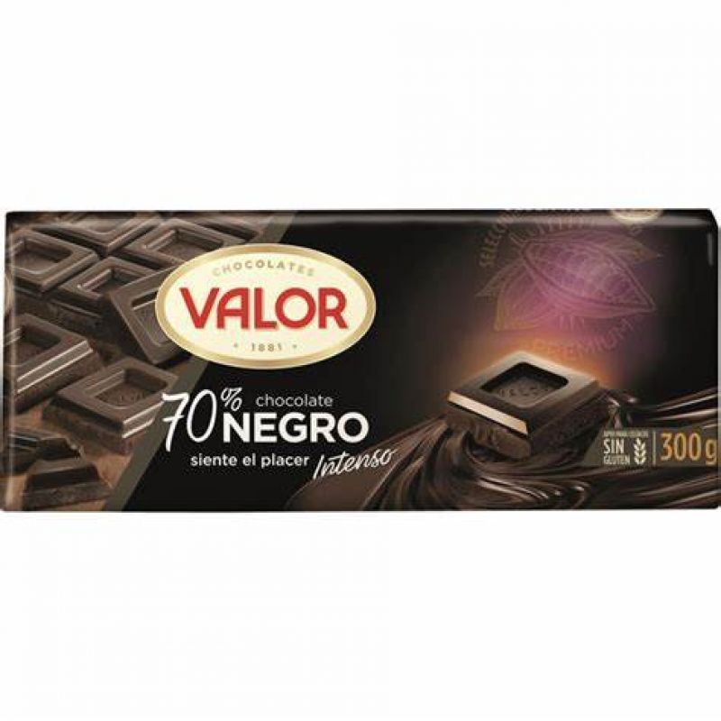 CHOCOLATE VALOR NEGRO 70% TABLETA 300G