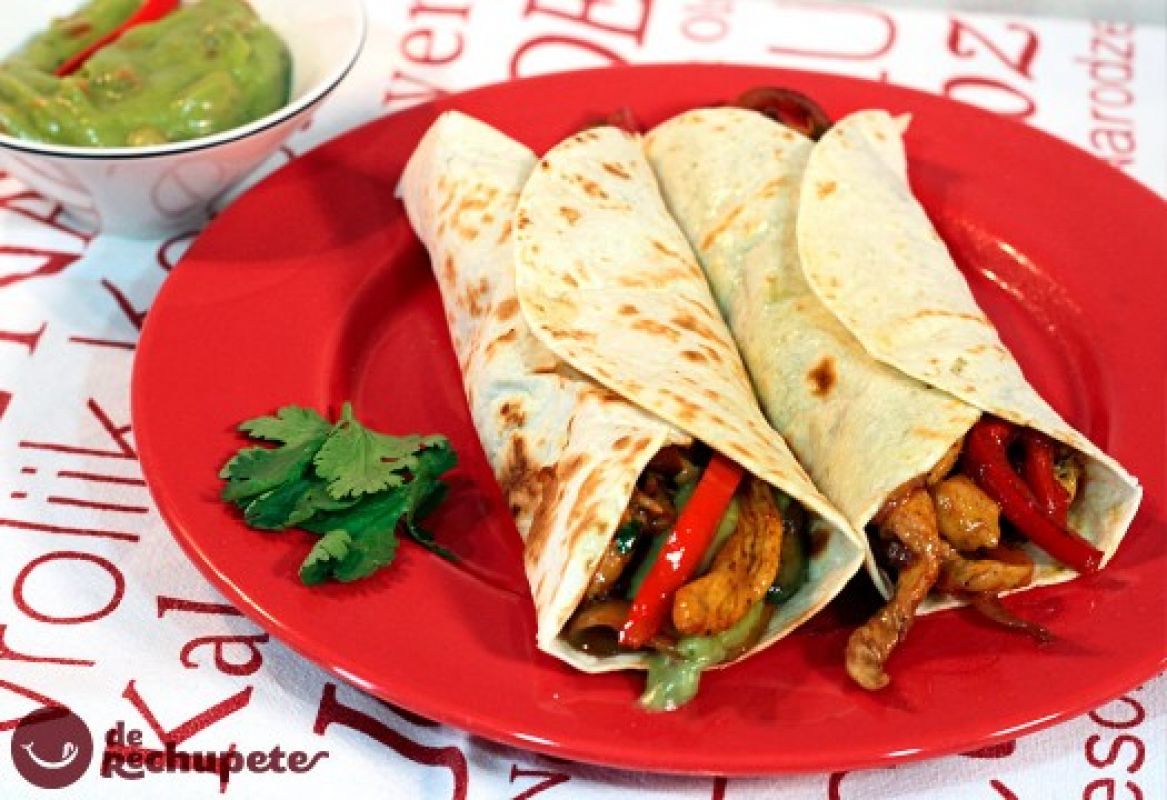 Fajitas de pollo y verdura