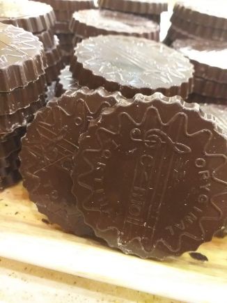 Chapas de galleta con chocolate