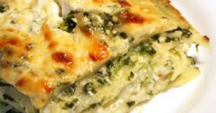 Lasaña de espinacas y queso ricotta