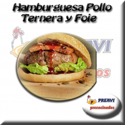 Hamburguesa de pollo ternera y foie 