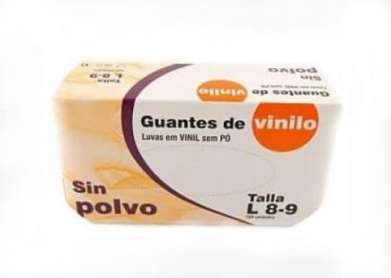 CAJA GUANTES VINILO TALLA L 100U