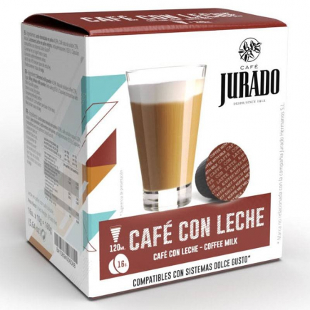 CAFE JURADO C/LECHE CAP COMP C/DG 16U