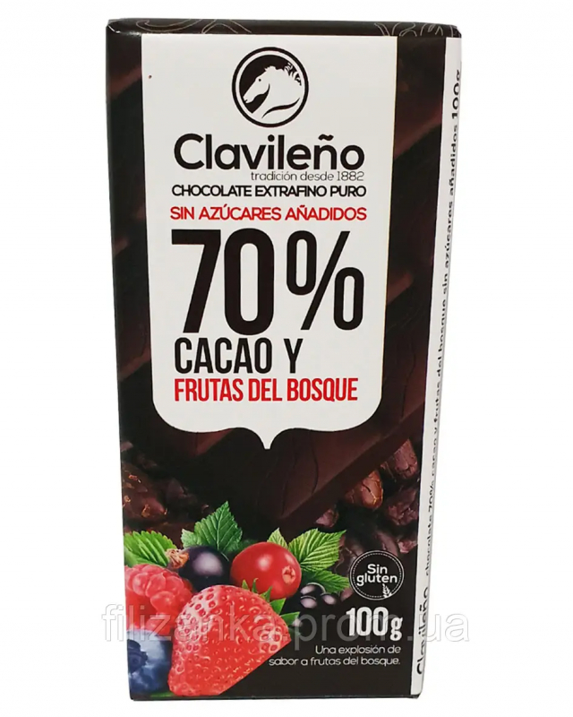 CHOC CLAVILEÑO NEG 70% CACAO F.BOSQ 100G
