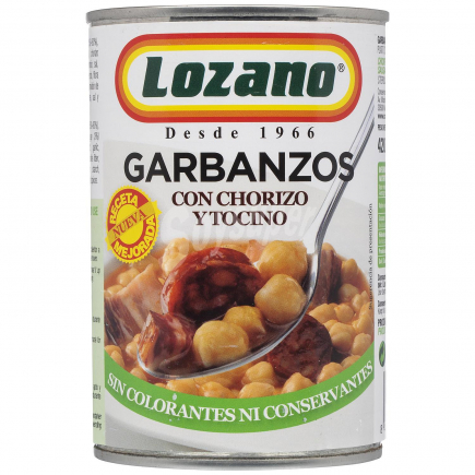 GARBANZO LOZANO C/CHORIZO 425G