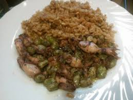 Arroz con sepia y habas (M.D.)