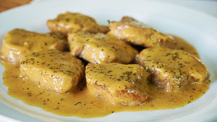 Solomillo a la mostaza