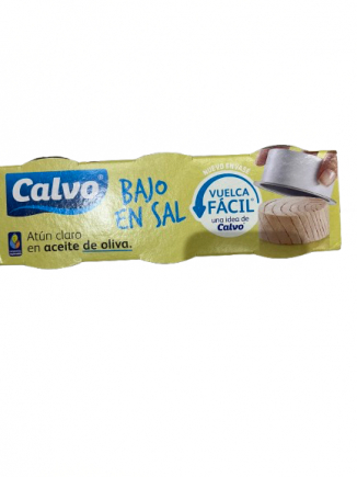 ATÚN CLARO CALVO BAJO EN SAL ACEITE DE OLIVA PACK 3x65