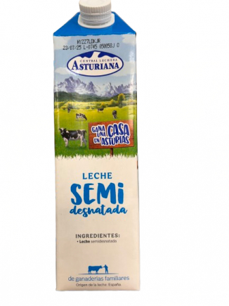 LECHE ASTURIANA SEMIDESNATADA 1L