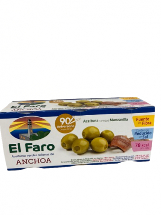 ACEITUNAS RELLENAS DE ANCHOA EL FARO PACK 3x120