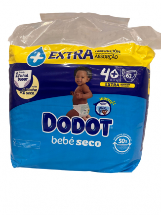 PAÑALES DODOT EXTRA T 4 62 UNIDADES