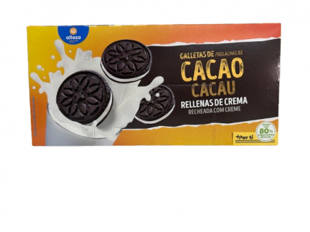 GALLETA ALTEZA CACAO RELLENA DE CREMA 220G