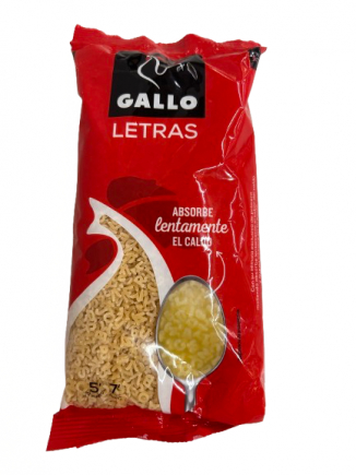 PASTA GALLO LETRAS 250G