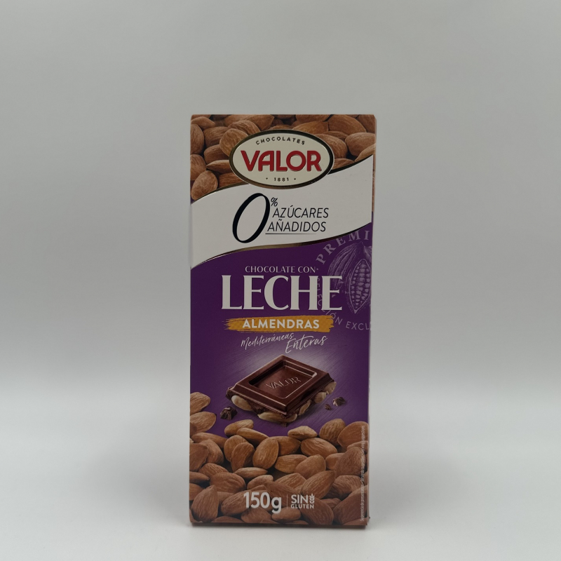 PASTILLA VALOR S/AZUC.CHOC.LECHE/ALM.150G.
