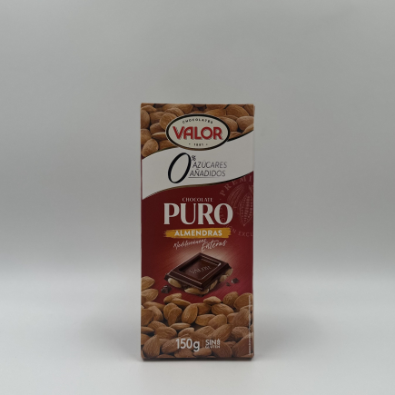 PASTILLA VALOR S/AZUCAR CHOC.PURO ALM. 150G.