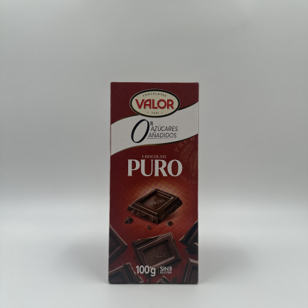PASTILLA VALOR S/AZUCAR CHOCOLATE PURO 100GR