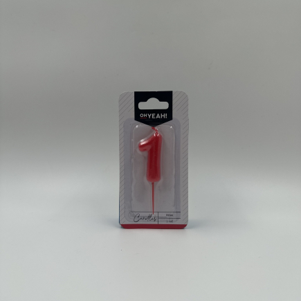 VELA Nº 1 ROJA 5CM CERA 1UD.