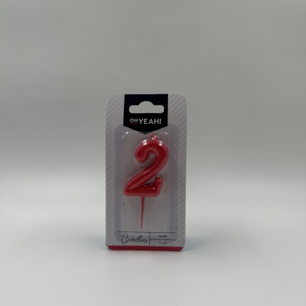 VELA Nº 2 ROJA 5CM CERA 1UD.