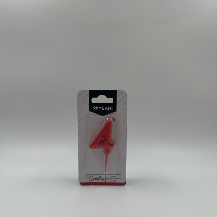 VELA Nº 4 ROJA 5CM CERA 1UD.