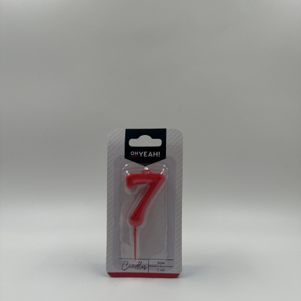 VELA Nº 7 ROJA 5CM CERA 1UD.