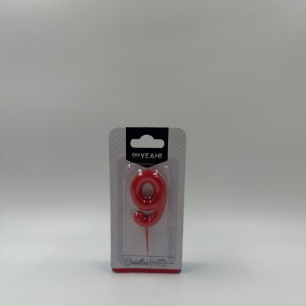 VELA Nº 9 ROJA 5CM CERA 1UD.