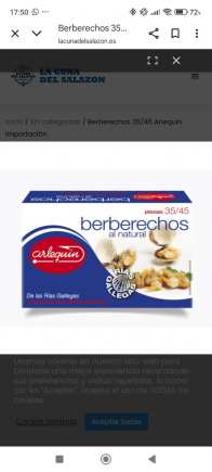Berberechos al natural 35/45 Arlequin