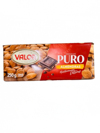 VALOR CHOCOLATE  PURO ALMENDRAS 250G.