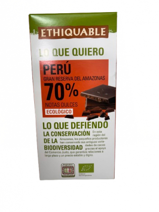CHOCOLATE PERÚ 70% ECOLOGICO