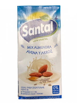 BEBIDA ALMENDRA, AVENA Y ARROZ SANTAL 1L