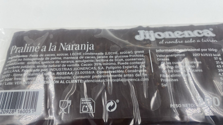 Praliné de naranja 200g