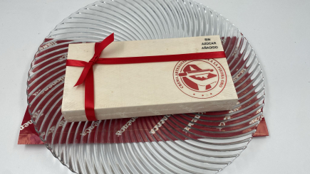 Barra turrón a la piedra "cajita madera sin azúcar"