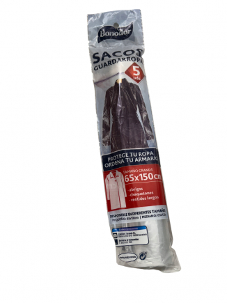 SACOS GUARDARROPA 5 U 65 × 150 CM